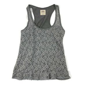 Hollister gray floral tank top